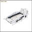 Lit plateforme simple en forme de voiture de course avec roues, blanc