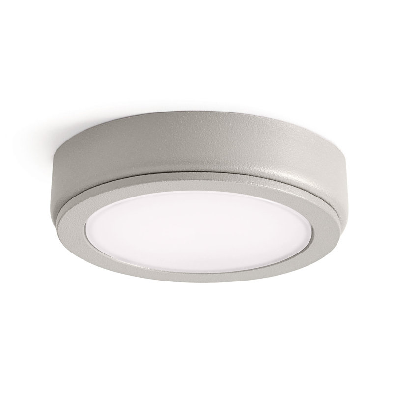 Luminaire rond à DEL sous le meuble 4D Lundergan, Blanc texturé, 2700