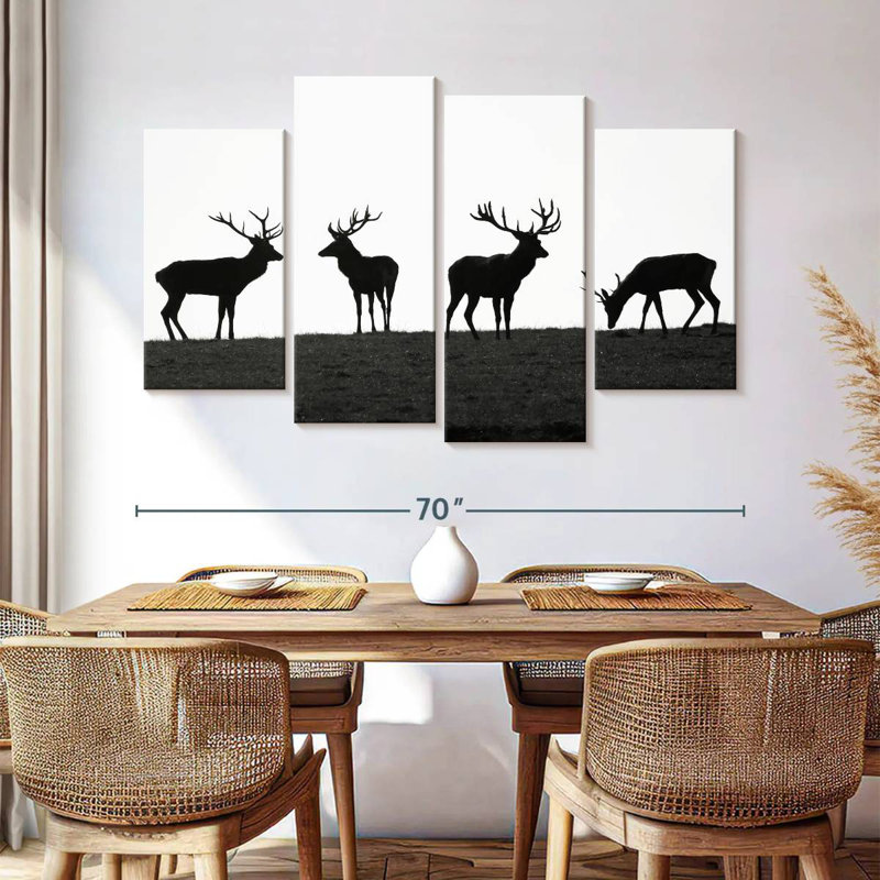 Brampt Elk Deer Silhouettes, 42" H x 68" W