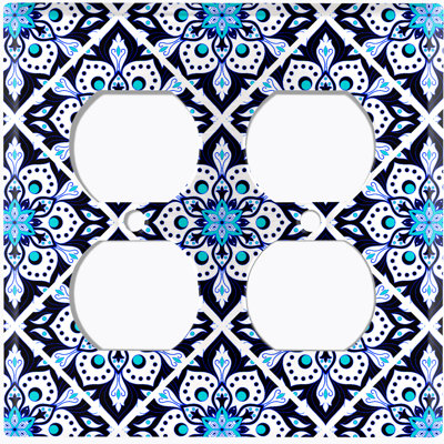 Patterned 2 - Gang Duplex Outlet Standard Wall Plate
