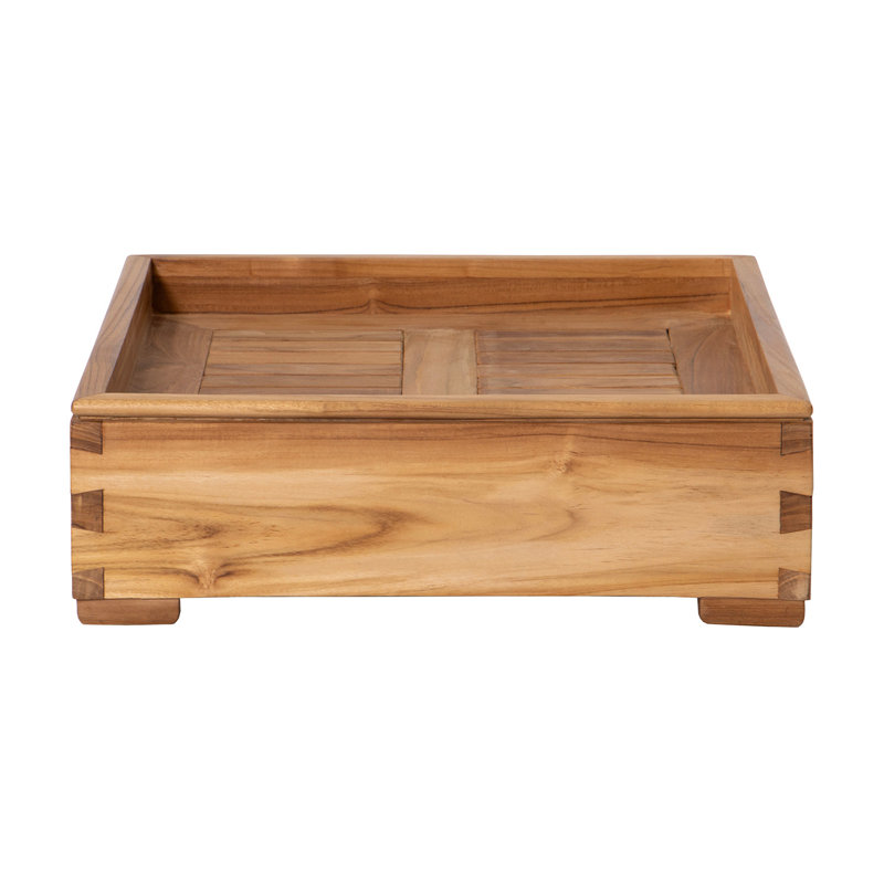 Arrihanna Outdoor Teak Ottoman, Coal