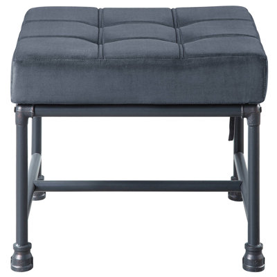 Grey Velvet , Industrial Look, D20 Foam Seat, Comfortable Accent Pillow For Home Industrial Water Pipe,