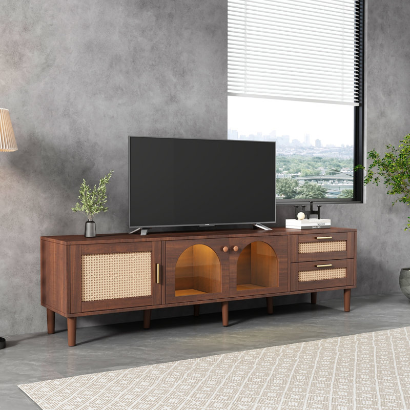 Meuble télé 70 po pour téléviseur de 80 po ou moins avec lumières DEL