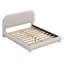 Lit plateforme tapissier avec tissu épais, structure solide et design courbé élégant-114399567-114399569