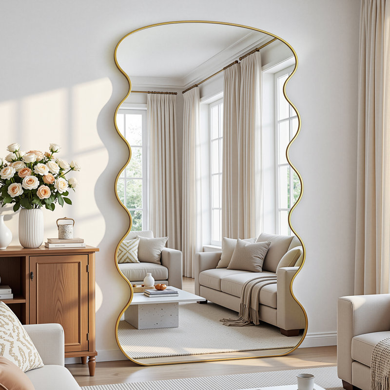 Miroir pleine longueur The Wave, Doré, 72 po x 44 po