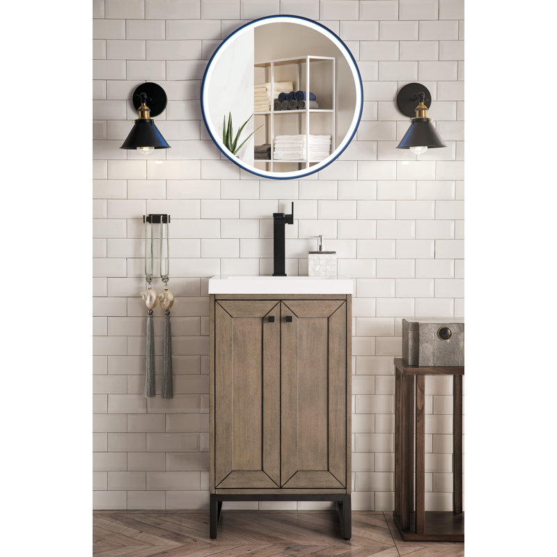 Chianti 20'' W Single Vanity, Matte Black, Glossy White