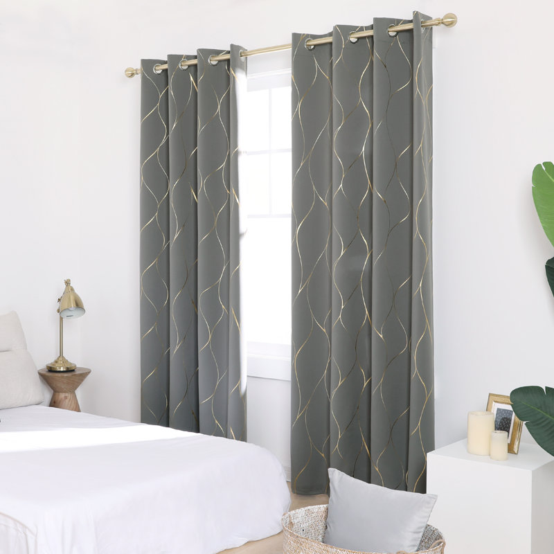 Valmar Blackout Curtain Pair, Width 168 x Drop 183cm, Light Grey