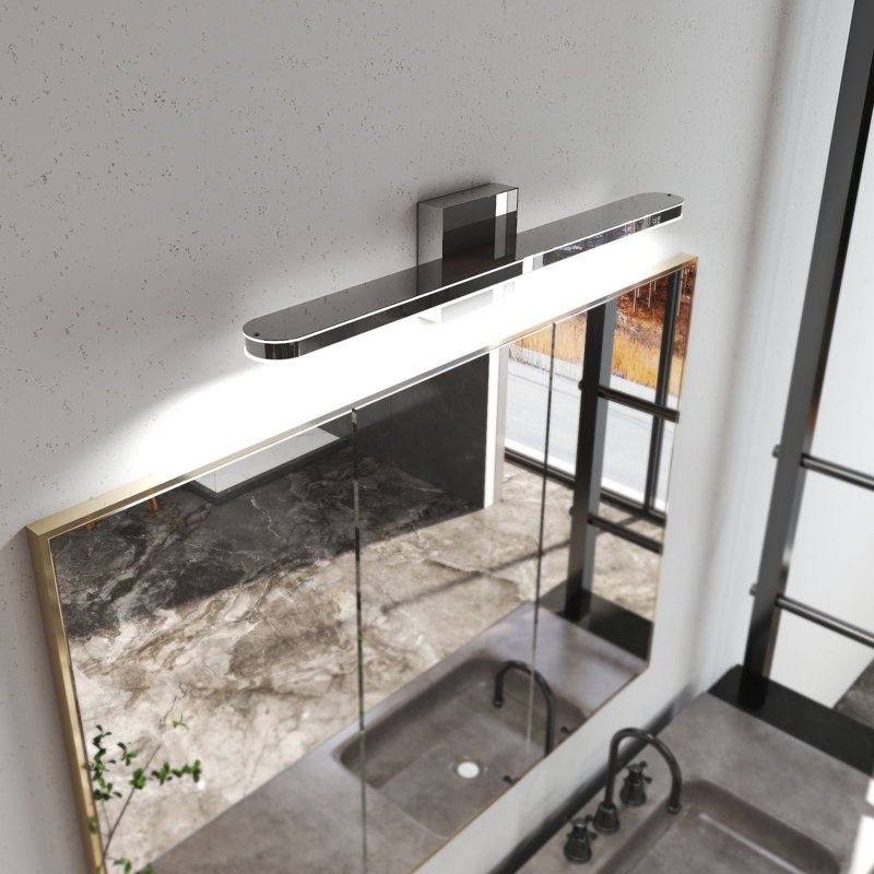 Barre d'éclairage DEL pour meuble-lavabo à DEL, applique murale de salle de bain à intensité variable, finition chrome poli moderne