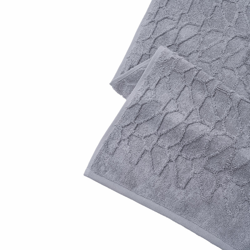 Aarmaan Plush Jacquard Hand Towel, Grey