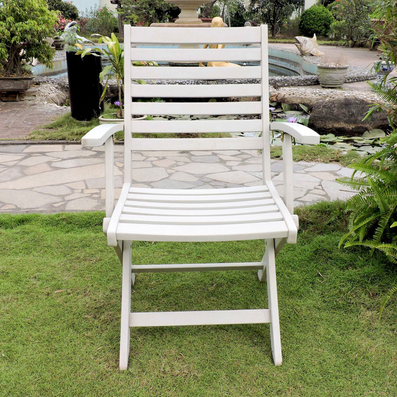 Chaise de patio pliante Erkerd, Blanc