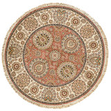 Hand Knotted Wool Area Rug in Rose And Ivory