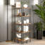 Rustic Wooden 5 Tier Bookcase Corner Bookshelf 115cm Shelving Unit Storage Shelves Freestanding