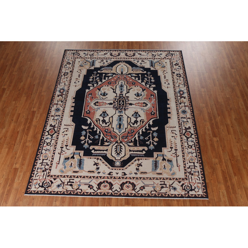 Tapis oriental géométrique Heriz Serapi noué à la main
