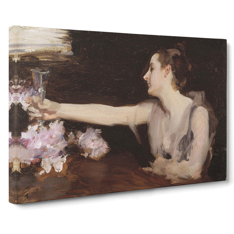 Madame Gautreau Drinking by John Singer Sargent - Wrapped Canvas, 50cm H x 76cm W x 3cm D