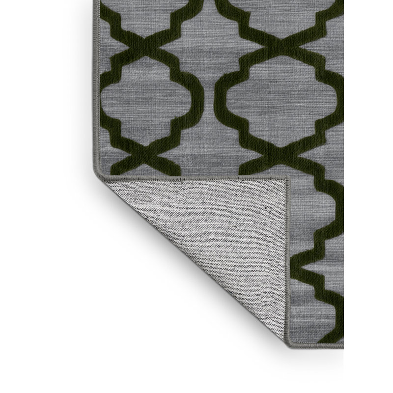 Tapis gris en treillis lavable à la machine, Carré 4 pi