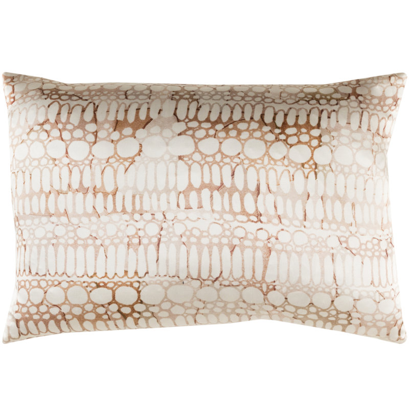 Natural Affinity Geometric Silk Throw Pillow, Brown / Orange, Polyester/Polyfill