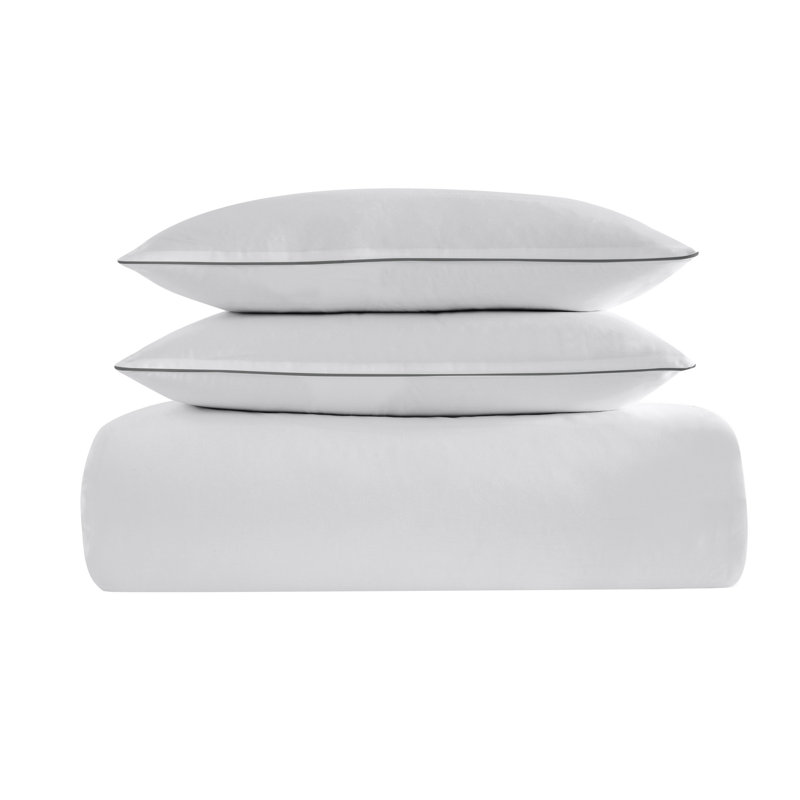 Christian Siriano NY® 300TC Cotton Sateen Duvets, Full/Double Duvet Cover + 2 Standard Shams, Gray