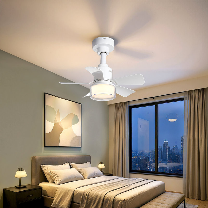 Ceiling Fan with LED Lights, White