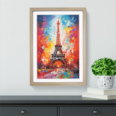 Eiffel Tower Action Painting No.2 1 Piece Single Picture Frame Wall Art