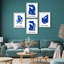 "Matisse d'inspiration bleue, personnages abstraits et décorations modernes", 4 pièces-101520410-101520411