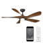 Ventilateur de plafond intelligent à 5 pales intérieur / extérieur noir mat / noir tourbillonné avec tourbillon avec télécommande sélectionnable 2700K-3000K-4000K-5000K incluse et fonctionne avec Alexa et une application Android-116690512