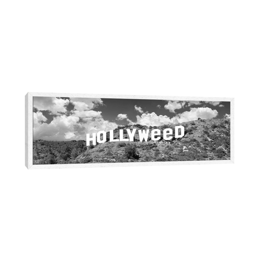 Hollywood Sign Changed To Hollyweed, Los Angeles, California, USA (Black And White) von Panoramic Images - Gallery-Wrapp...