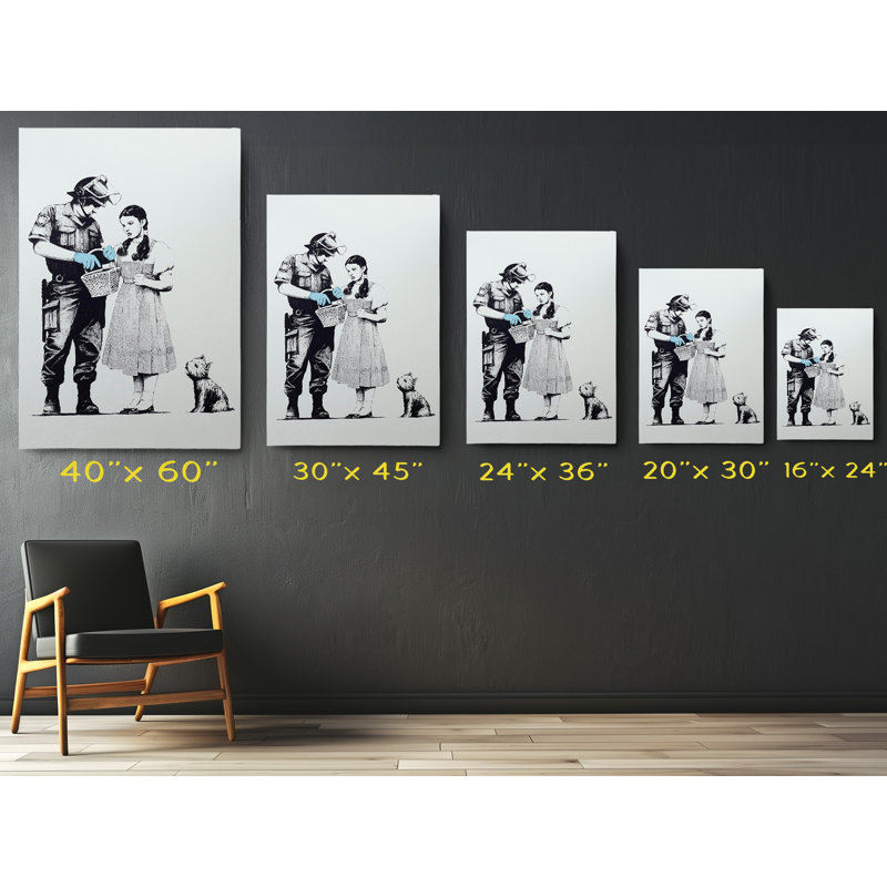 Impression sur toile Banksy Dorothy Cop, H 30 po x l 20 po