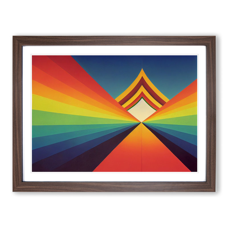 Abstract Rainbow Art Vol.1 - Framed Print, 25cm H x 34cm W x 2cm D, Walnut