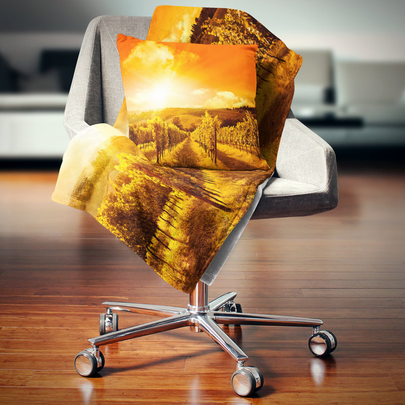 Coussin Schafer Scenic Sunset Road en Italie, 16 po x 1 po, Coussin décoratif
