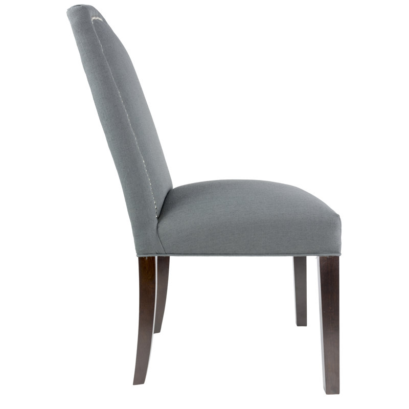 Linen Upholstered Parsons Chair, Charcoal Gray