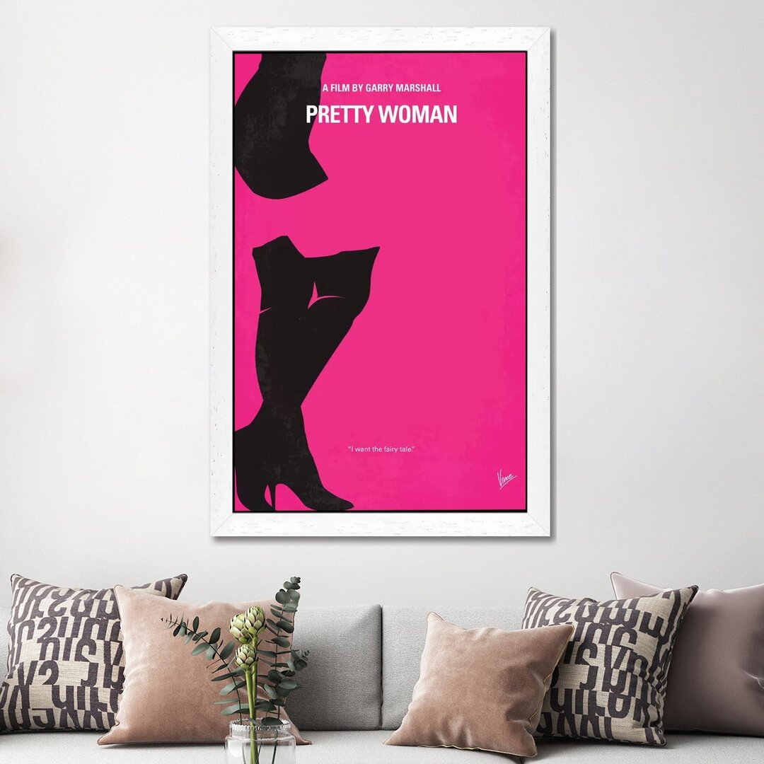 Gerahmtes Leinwandbild - Werbung „Pretty Woman Minimal Movie Poster” von Chungkong