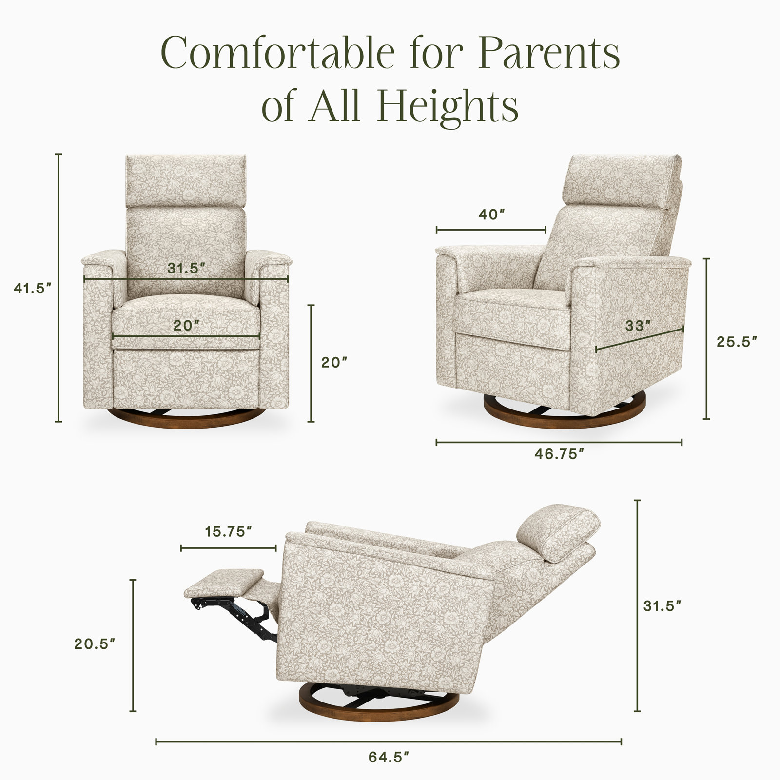 Morris & Co. Glider, Mallow in Ash Performance Eco-Weave