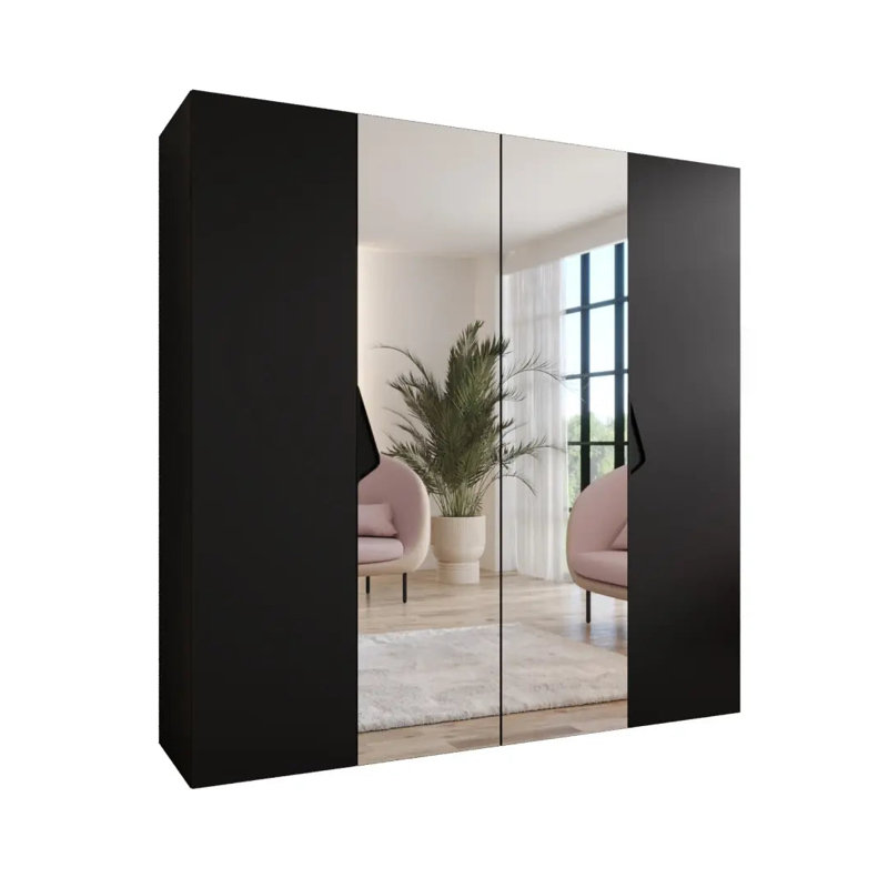 Manufactured Wood Wardrobe, Black