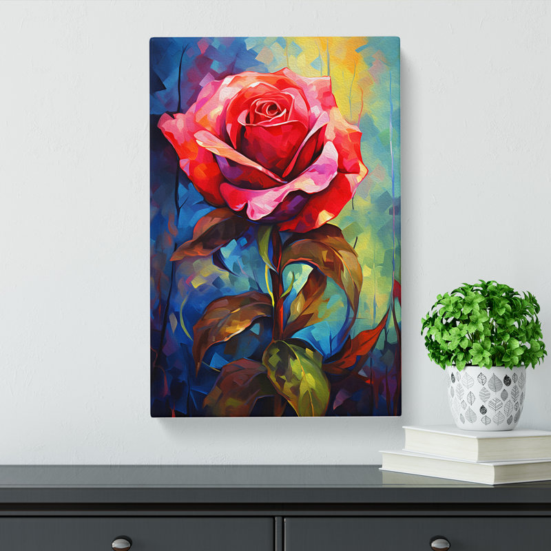 Rose Expressionism No.2 - No Frame Print, 50cm H x 35cm W x 3cm D