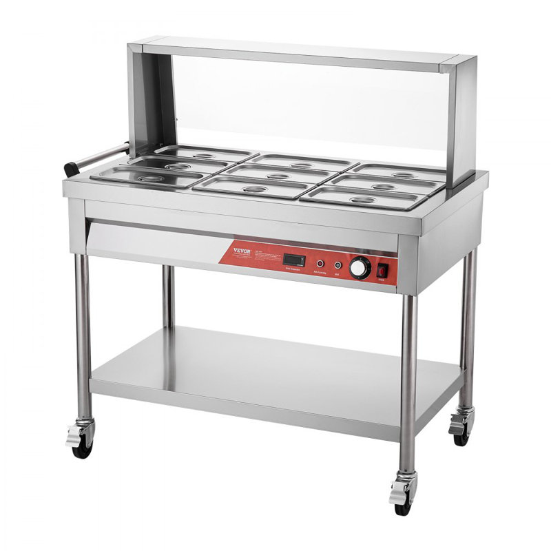Table chauffante commerciale 9 x 1/3 casseroles