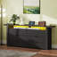 Commode l 78 po à 6 tiroirs pour chambre à coucher, commode extensible avec station de charge USB, grande commode avec tablettes flexibles et support à suspendre pour garde-robe, chambre de bébé, salon (télé de 85 po)-187728585