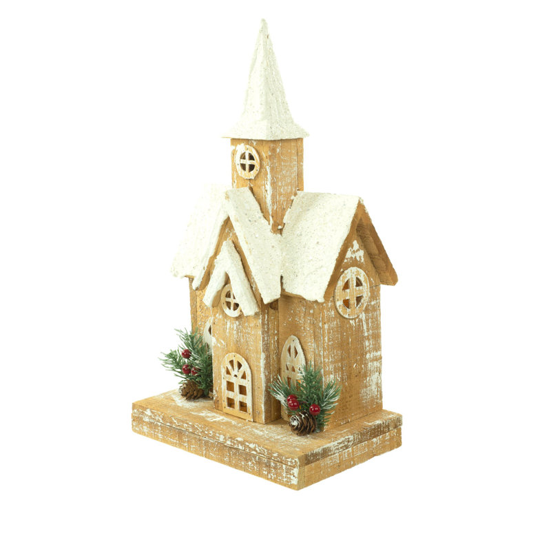 Église éclairée brun givré