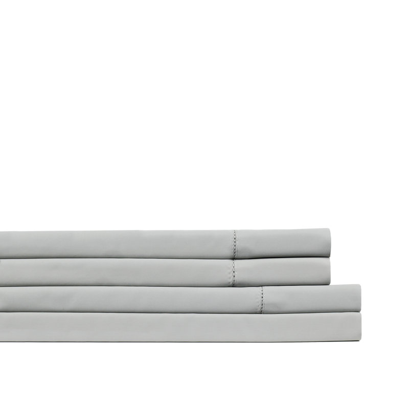 Barbe Sheet Set, Full Sheet Set + Fitted Sheet + 2 Pillowcases, Silver
