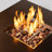 28" Propane Gas Fire Pit Table, 50000 BTU Square Steel Fire Pit For Outside Patio Deck Garden Courtyard-Brown