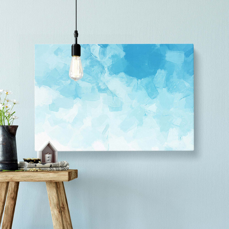 White Pursuing The Blue In Abstract - Wrapped Canvas, 40cm H x 60cm W x 3cm D