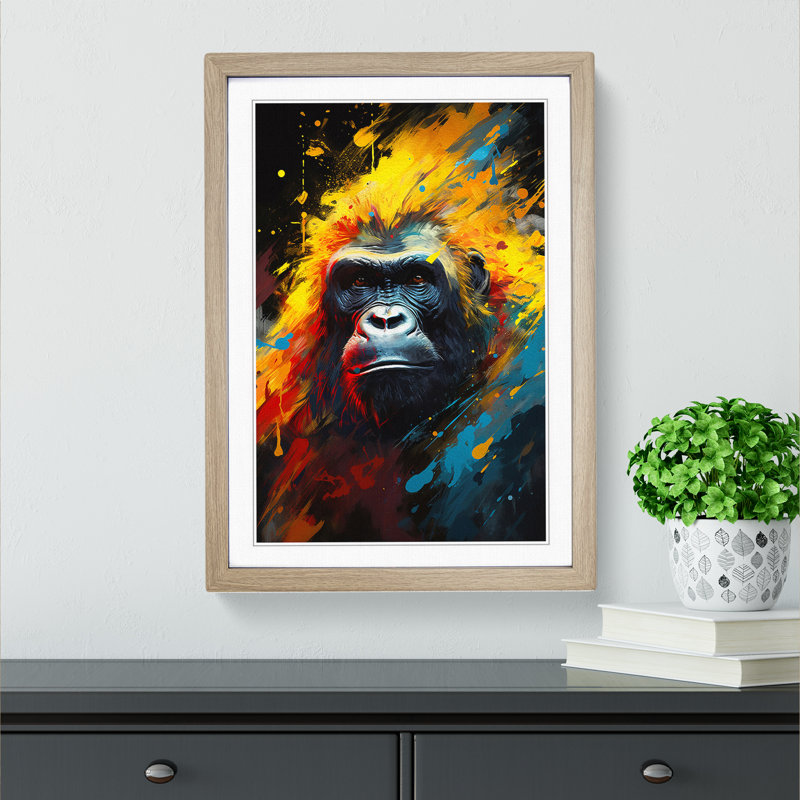 Gorilla Abstract Art - Framed Print