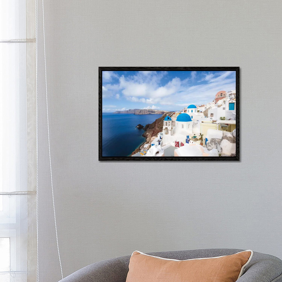 Leinwandbild Iconic Blue Domed Churches, Oia, Santorini, Cyclades, Greece von Matteo Colombo