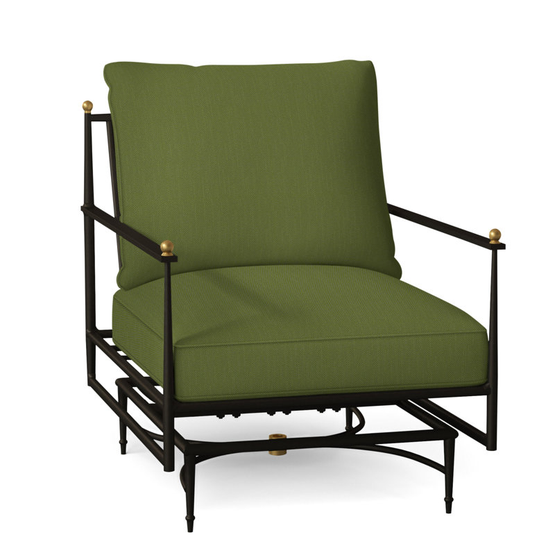 Roma Patio Armchair with Cushions, Dove Sunbrella® Linen, Welt, Standard Plus