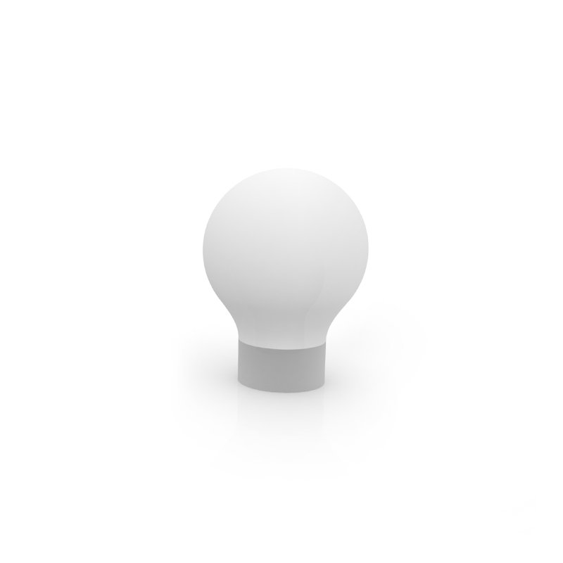 Jut The Second Matte Ice White Plug-In LED Outdoor Floor Lamp, No, 19.75" H x 15" W x 15" D, Plug-In