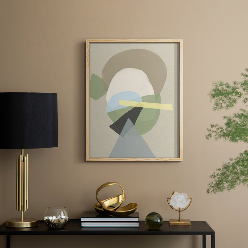 «Mod Shape Stack II», reproduction encadrée - bois massif, H 11 po x l 9 po, Encadré naturel