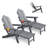 Folding Outdoor Adirondack Chair With Ottoman, HDPE All-Weather Fire Pit Chair, Ergonomic Design For Patio, Deck, And Balcony-35729067