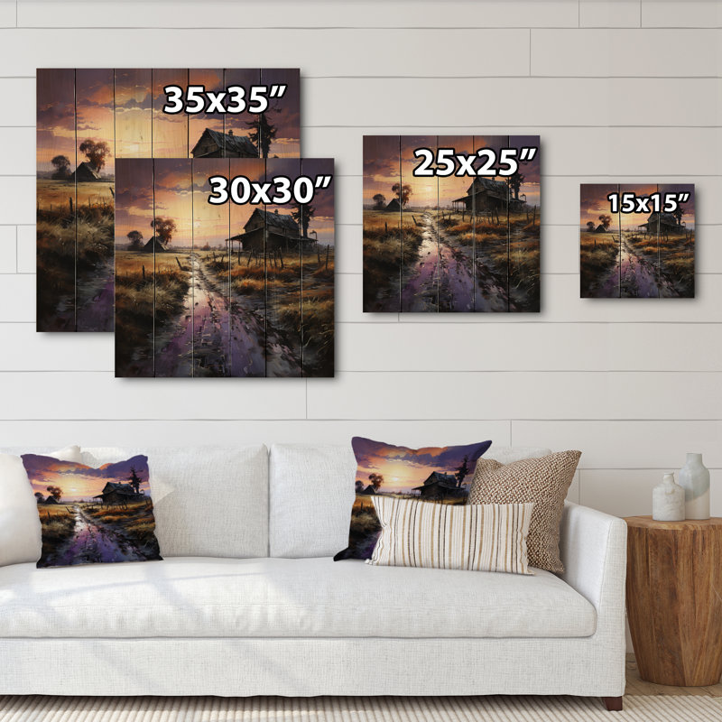 Aspinwall Barns Twilight Shadows - impression sans cadre sur bois, H 30 po x l 30 po x P 0,78 po