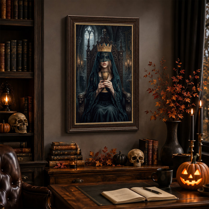Art gothique sur toile, Halloween gothique, 18"H x 12"W