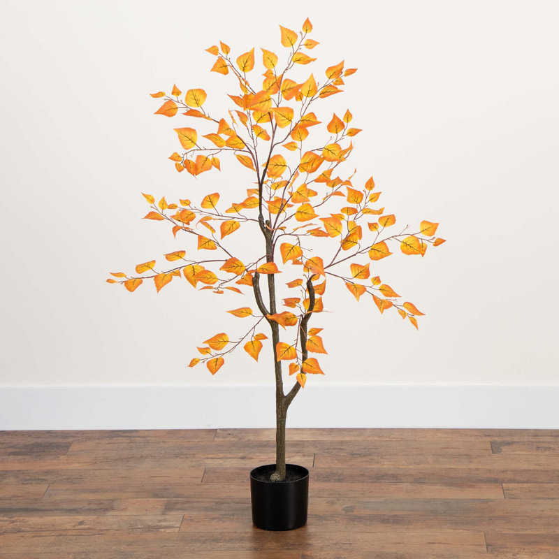 48" H Artificial Birch Leaf Fall Tree
