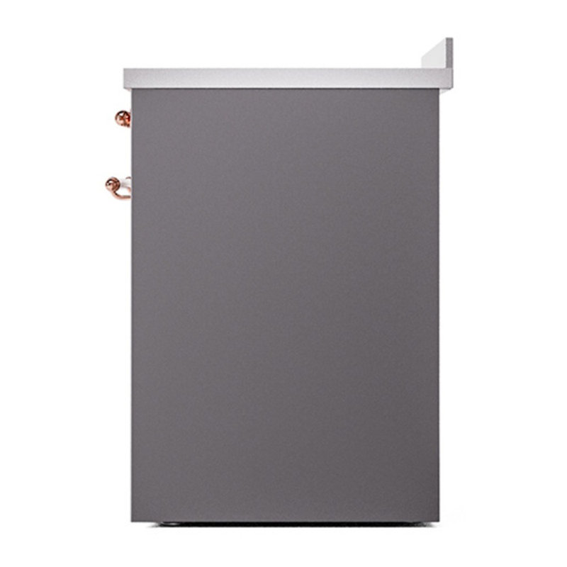 Cuisinière à induction 30 pouces avec 4 éléments à induction (porte pleine) ILVE Nostalgie II Series, Graphite mat / cuivre